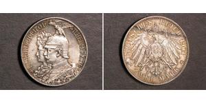 2 Mark Royaume de Prusse (1701-1918) Argent Wilhelm II, German Emperor (1859-1941)