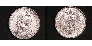 2 Mark Royaume de Prusse (1701-1918) Argent Wilhelm II, German Emperor (1859-1941)