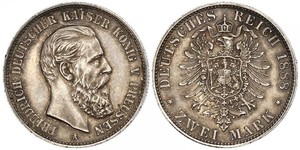 2 Mark Royaume de Prusse (1701-1918) Argent Frédéric III (Empire allemand) (1831-1888)
