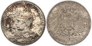 2 Mark Royaume de Prusse (1701-1918) Argent Wilhelm II, German Emperor (1859-1941)