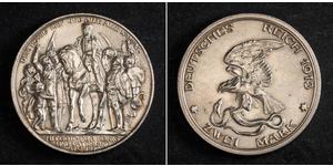 2 Mark Royaume de Prusse (1701-1918) Argent 