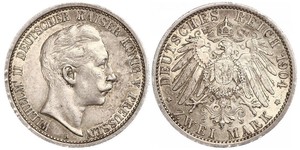 2 Mark Royaume de Prusse (1701-1918) Argent Wilhelm II, German Emperor (1859-1941)