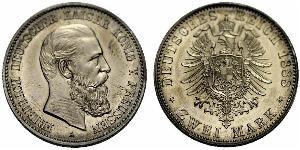 2 Mark Royaume de Prusse (1701-1918) Argent Frédéric III (Empire allemand) (1831-1888)