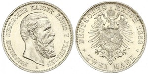 2 Mark Royaume de Prusse (1701-1918) Argent Frédéric III (Empire allemand) (1831-1888)