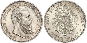 2 Mark Royaume de Prusse (1701-1918) Argent Frédéric III (Empire allemand) (1831-1888)