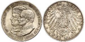 2 Mark Royaume de Saxe (1806 - 1918) Argent Frédéric-Auguste III de Saxe (1865-1932)