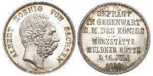 2 Mark Royaume de Saxe (1806 - 1918) Argent Albert de Saxe