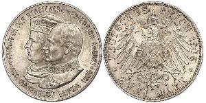 2 Mark Royaume de Saxe (1806 - 1918) Argent Frédéric-Auguste III de Saxe (1865-1932)
