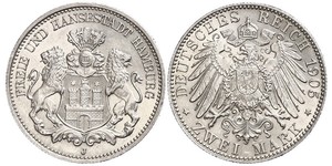 2 Mark Germania / Amburgo Argento 