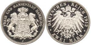 2 Mark Germania / Amburgo Argento 