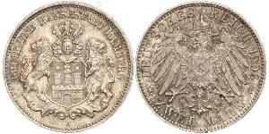 2 Mark Germania / Amburgo Argento 