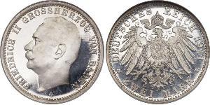 2 Mark Grand Duchy of Baden (1806-1918) Argento Federico II di Baden (1857 - 1928)
