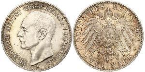 2 Mark Grand Duchy of Oldenburg (1814 - 1918) Argento Federico Augusto III di Sassonia (1865-1932)