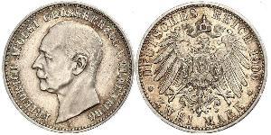 2 Mark Grand Duchy of Oldenburg (1814 - 1918) Argento Federico Augusto III di Sassonia (1865-1932)