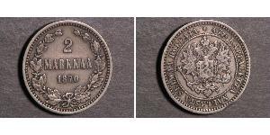 2 Mark Granducato di Finlandia (1809 - 1917) Argento Alessandro III (1845 -1894)