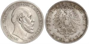 2 Mark Meclemburgo-Schwerin (1352-1918) Argento Federico Francesco II di Meclemburgo-Schwerin