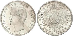 2 Mark Regno di Baviera (1806 - 1918) Argento Ottone di Baviera(1848 – 1916)