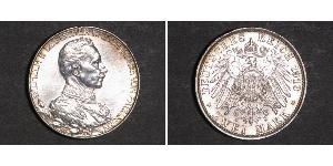 2 Mark Regno di Prussia (1701-1918) Argento Wilhelm II, German Emperor (1859-1941)