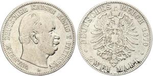 2 Mark Regno di Prussia (1701-1918) Argento Wilhelm I, German Emperor (1797-1888)