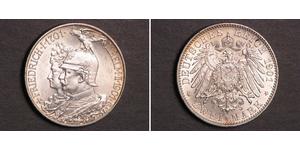 2 Mark Regno di Prussia (1701-1918) Argento Wilhelm II, German Emperor (1859-1941)