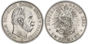 2 Mark Regno di Prussia (1701-1918) Argento Wilhelm I, German Emperor (1797-1888)