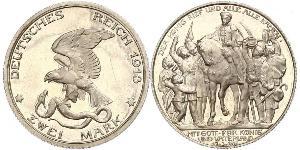 2 Mark Regno di Prussia (1701-1918) Argento 