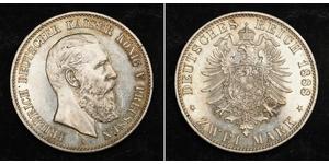 2 Mark Regno di Prussia (1701-1918) Argento Federico III di Germania (1831-1888)
