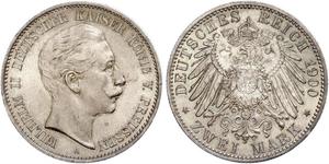 2 Mark Regno di Prussia (1701-1918) Argento Wilhelm II, German Emperor (1859-1941)