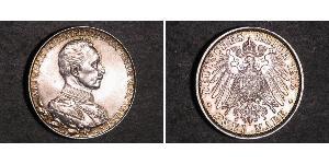 2 Mark Regno di Prussia (1701-1918) Argento Wilhelm II, German Emperor (1859-1941)