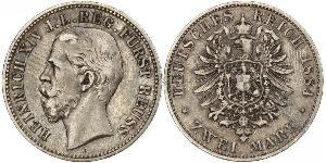 2 Mark Reuss-Greiz (1778 - 1918) Argento Enrico XIV di Reuss-Gera