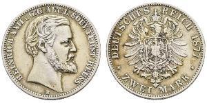 2 Mark Reuss-Greiz (1778 - 1918) Argento Heinrich XXII (1859 - 1902)