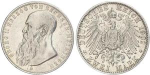 2 Mark Sassonia-Meiningen (1680 - 1918) Argento Giorgio II di Sassonia-Meiningen