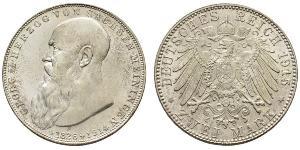 2 Mark Sassonia-Meiningen (1680 - 1918) Argento Giorgio II di Sassonia-Meiningen