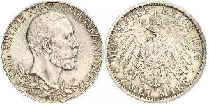 2 Mark Schwarzburg-Sondershausen (1599-1920) Argento 