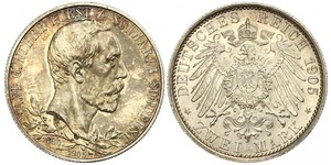 2 Mark Schwarzburg-Sondershausen (1599-1920) Argento 