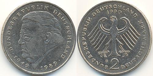 2 Mark West Germany (1949-1990) Copper/Nickel Франц-Йозеф Штраусс