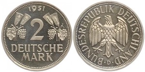 2 Mark Geschichte der Bundesrepublik Deutschland (1949-1990) Kupfer/Nickel 