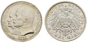 2 Mark Hesse-Darmstadt (1806 - 1918) Plata Ernesto Luis de Hesse-Darmstadt (1868 - 1937)