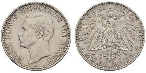 2 Mark Hesse-Darmstadt (1806 - 1918) Plata Ernesto Luis de Hesse-Darmstadt (1868 - 1937)