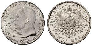 2 Mark Hesse-Darmstadt (1806 - 1918) Plata Ernesto Luis de Hesse-Darmstadt (1868 - 1937)