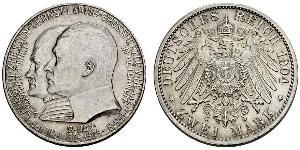 2 Mark Hesse-Darmstadt (1806 - 1918) Plata Ernesto Luis de Hesse-Darmstadt (1868 - 1937)