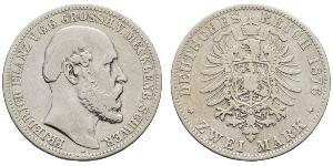 2 Mark Mecklemburgo-Schwerin (1352-1918) Plata Federico Francisco II de Mecklemburgo-Schwerin