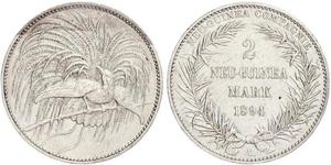 2 Mark Nueva Guinea Plata 