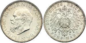 2 Mark Reino de Baviera (1806 - 1918) Plata Luis III de Baviera (1845 – 1921)