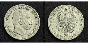 2 Mark Reino de Prusia (1701-1918) Plata Wilhelm I, German Emperor (1797-1888)