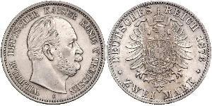 2 Mark Reino de Prusia (1701-1918) Plata Wilhelm I, German Emperor (1797-1888)