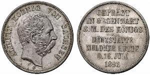 2 Mark Reino de Sajonia (1806 - 1918) Plata Alberto I de Sajonia