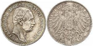 2 Mark Reino de Sajonia (1806 - 1918) Plata Federico Augusto III de Sajonia (1865-1932)