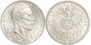 2 Mark Schwarzburgo-Sondershausen (1599-1920) Plata 