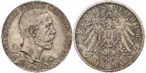 2 Mark Schwarzburgo-Sondershausen (1599-1920) Plata 